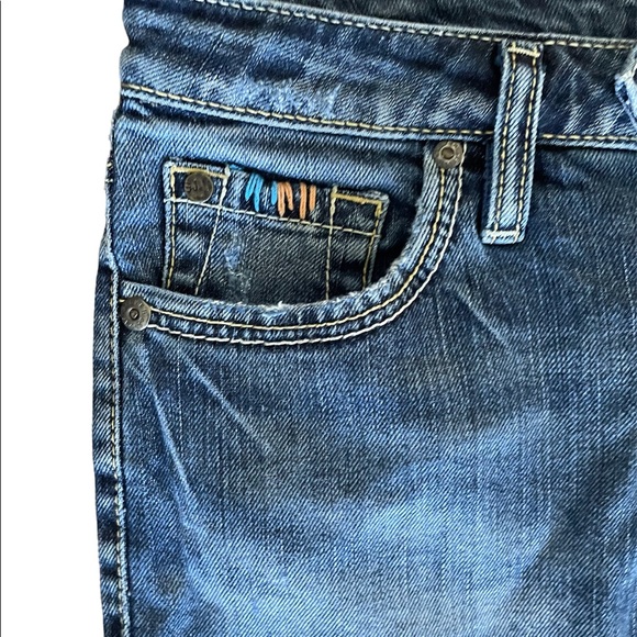 Silver Jeans Ravi cotton denim blue raw hem mini skirt size 26 - Picture 4 of 11